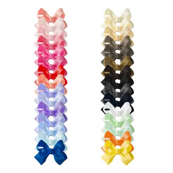 1-2 Peças De Acessórios De Cabelo Com Laço De Cor Sólida Para Crianças , Grampos De Tecido Feitos À Mão , Adequados A Pe