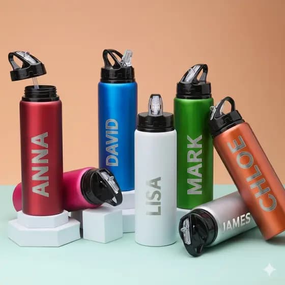 Squeeze Personaliado Garrafa De Água Alumínio 800ml Com Canudo e Bico Flip - Academia Treino