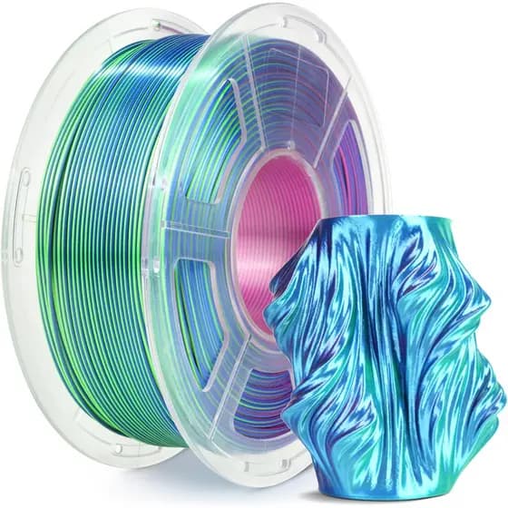 Filamento SUNLU PLA+ Silk 1kg 1.75mm Impressão 3D FDM (Mono/Bi/Tricor)