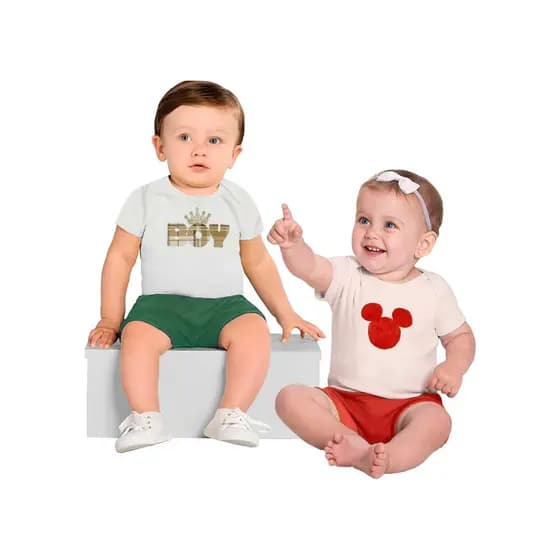 Kit C/ 06 Peças Conjunto Body Bebe Verão Roupa Bebe Menina Roupa Bebe Menino