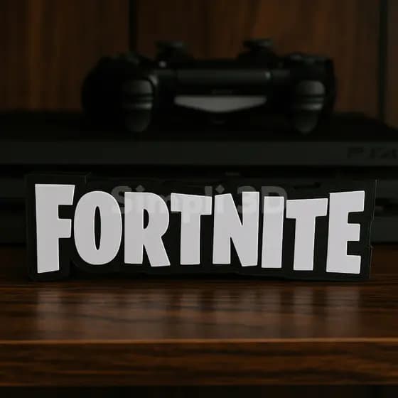 Letreiro para Decoração Quarto Gamer Logo Fortnite 3D
