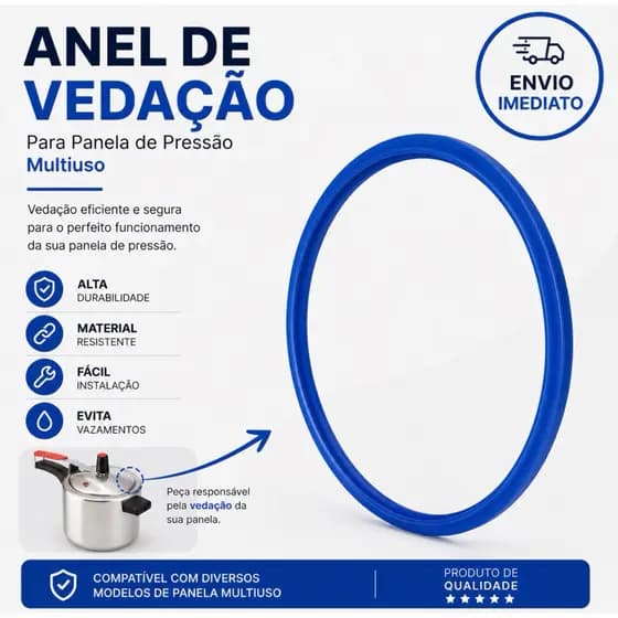 Borracha de Silicone Anel de Vedação Panela Pressão 4,5 e 7 Lts Multiuso