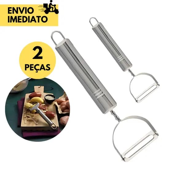 2 Descascador de Legumes e Frutas Aço Inox Lâmina Afiada para Cozinhas Restaurantes Hotel Churrascaria Descascar Legumes