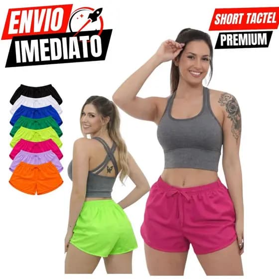 Short Tactel Academia Feminino Praia Shorts Piscina Treino Corrida Shortinho Verão Casual Praia