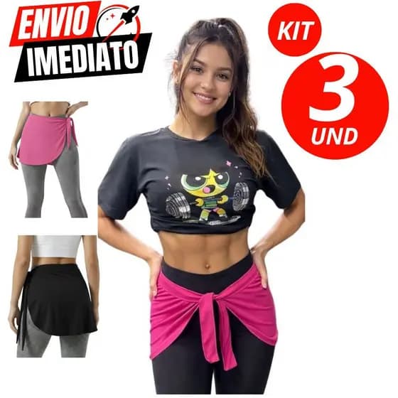 Kit De 03 Tapa Bumbum Fitness Modelo Confortavel Para Usar Com Legging Academia Caminhada Feminino