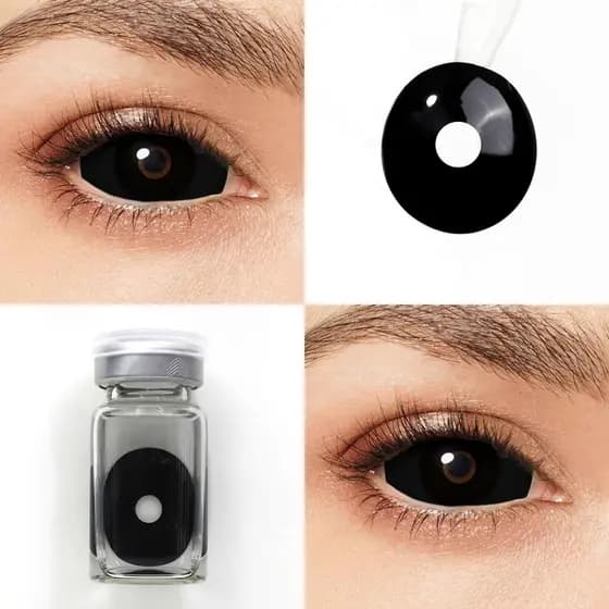 Pseyeche lente 22mm Preto lente de contato Cosplay sclera Com Uso Para Maquiagem Grandes Olhos