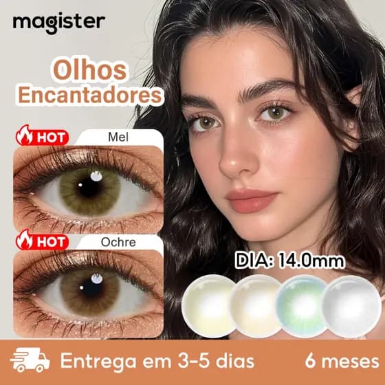 Magister Lentes De Contato Coloridas Hidrocor Série 14mm Brasil envia entrega rápida Natural