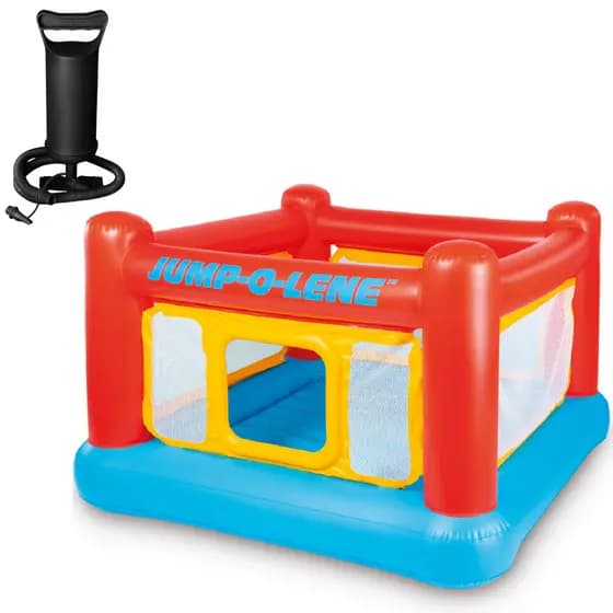 PULA PULA INFLÁVEL JUMP O' LENE INTEX 2 CRIANÇAS ATÉ 54KG 174X174X112CM + BOMBA DE AR MANUAL