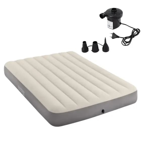 COLCHÃO FULL DURA-BEAM CASAL INTEX CONFORTO + BOMBA ELÉTRICA
