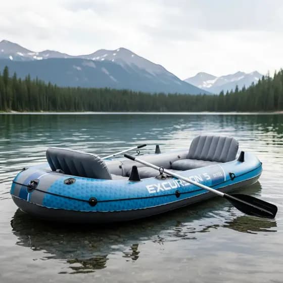 BOTE EXCURSION 5 INTEX C/ REMO + BOMBA DE AR 5 PESSOAS 600KG