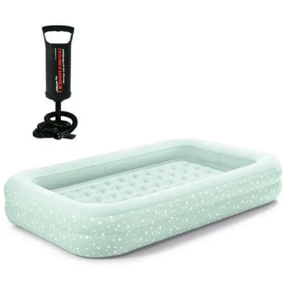 CAMA + COLCHÃO INFLÁVEL JUVENIL INTEX + BOMBA AR MANUAL