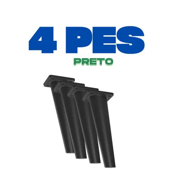 Pé de Móveis Retrô 4 Unidades – Antiumidade, Resistente, Várias Cores