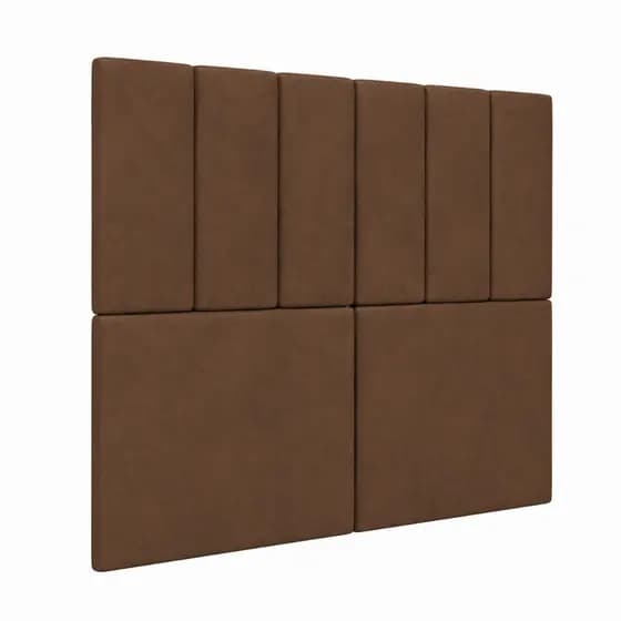 Cabeceira De Cama Casal Estofada 140 e Quenn 160 Com Pé Cor Marrom - Envio Imediato LGM MOVEIS
