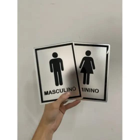 it 2 Placas Acrílico Espelhado para Porta de Banheiro Masculino e Feminino