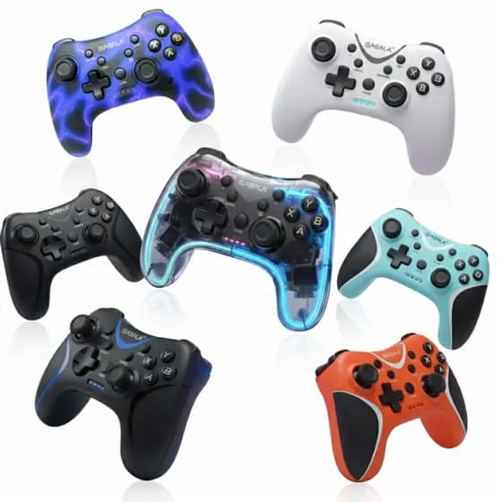 Controle Gamepad Sabala Joystick Bluetooth Sem Fio com Vibração e Suporte Para Celular