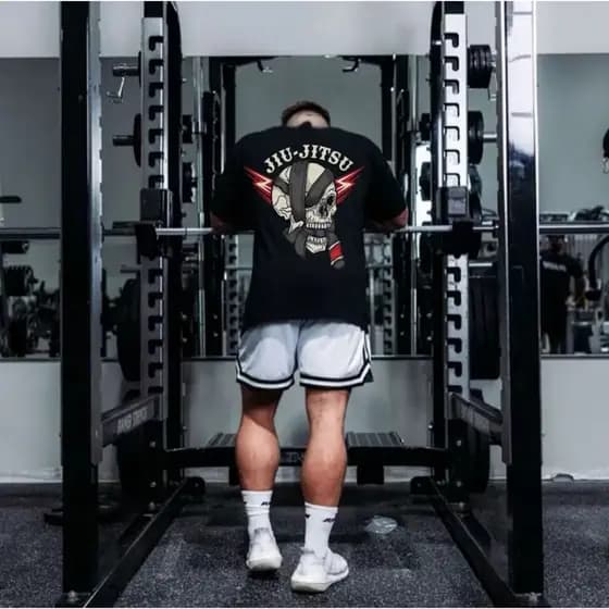 Camiseta Blusa Streetwear Oversized Jiu Jitsu Treino Academia Esporte Algodão Premium