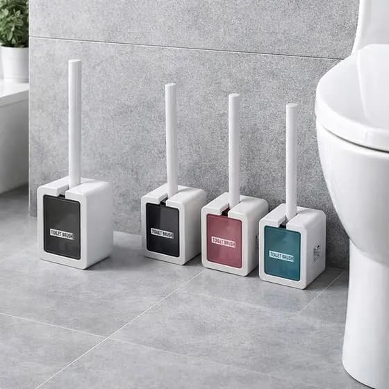 Escova Sanitária com Suporte de Parede Plástico Resistente Higiene Banheiro Cor Sortida