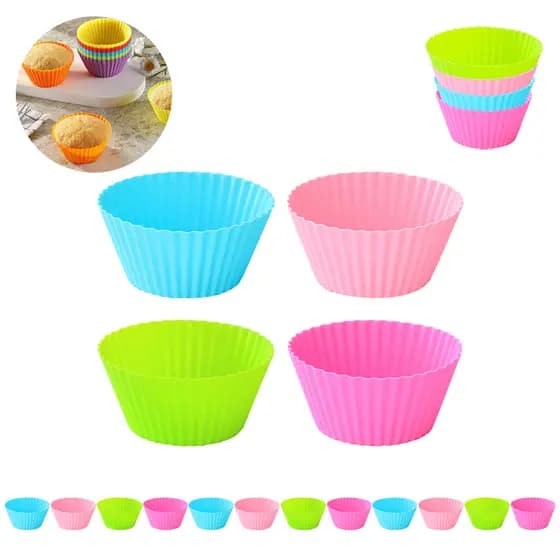 Kit 12 Jogo De Formas Para Muffins Redondo