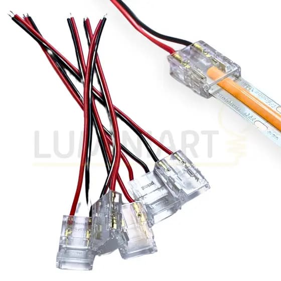 Emenda para Fita Led Conector COB SMD 8mm Rabicho Emenda Terminal Encaixe sem Solda