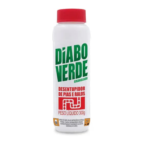 Desentupidor Diabo Verde Para Pia Ralo Vaso Sanitário Canos Granulado 300g Privada Ação Rápida Potente