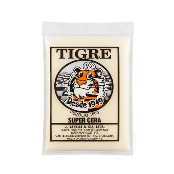 Cera Pasta Carnaúba Tigre Incolor Secagem Rápida 180g Para Piso Madeira Brilho Incolor Móveis Concreto