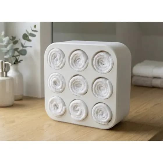 Organizador Porta Toalhas De Rolo Banheiro Lavabo Nicho Estilo Spa
