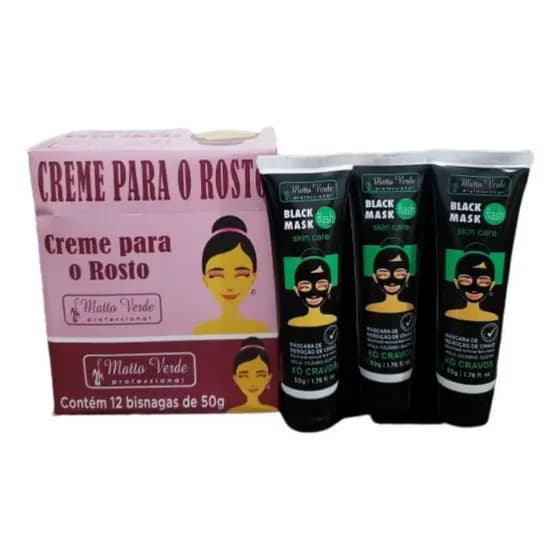 Kit 3 Unidades Máscara Preta Removedora De Cravos