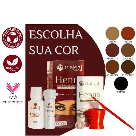 Henna Para Desing De Sobrancelhas Makiaj