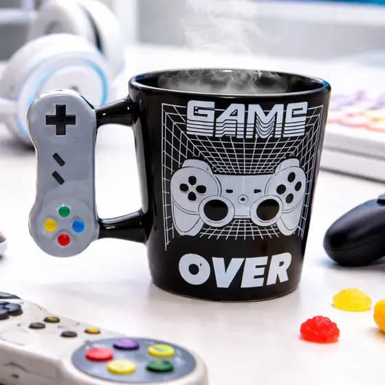 Caneca Vídeo Game Controle Joystick 3D Gamer Geek One em porcelana 350ml