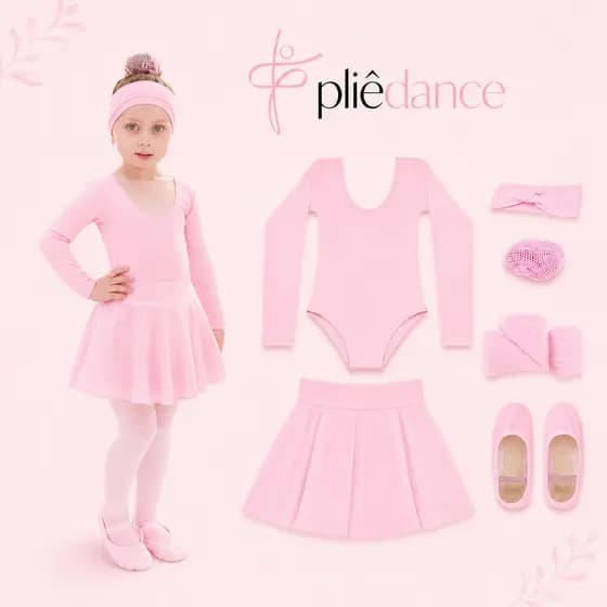 Uniforme Infantil 6 Itens Inverno C/ Collant Manga Longa Suplex