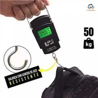 Balança Digital De Mão 50kg Portátil Precisão Bagagem Mala Grande Pesca Bolsa Viagem Camping