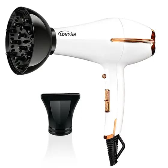 Secador de Cabelo Profissional 2500W Iônico 127V 220V Difusor 3 Temperaturas Anti-Frizz Secagem Rápida Silencioso Leve