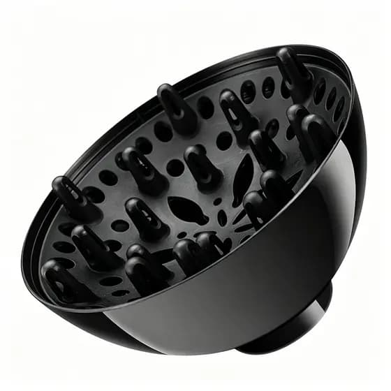 Difusor Cachos LONYAN Cabelo Cacheado Modelagem Volume Ondulado Secador Universal Nylon Ecológico PC Preto 5cm Feminino