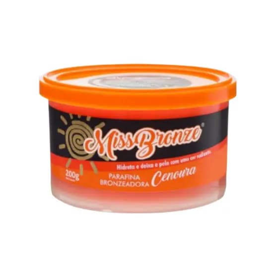 Parafina Bronzeadora Miss Bronze com Ativador de Cenoura para Bronzeado Intenso e Uniforme 200g