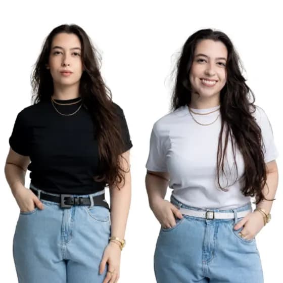 Kit 2 T-Shirt Feminina Sem Estampa 100% Algodão Tendencia