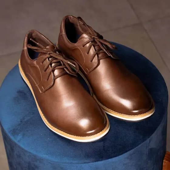 Sapato Masculino Casual Derby Oxford Casual Confortável Preto Marrom Elegante Trabalho Uso Diario