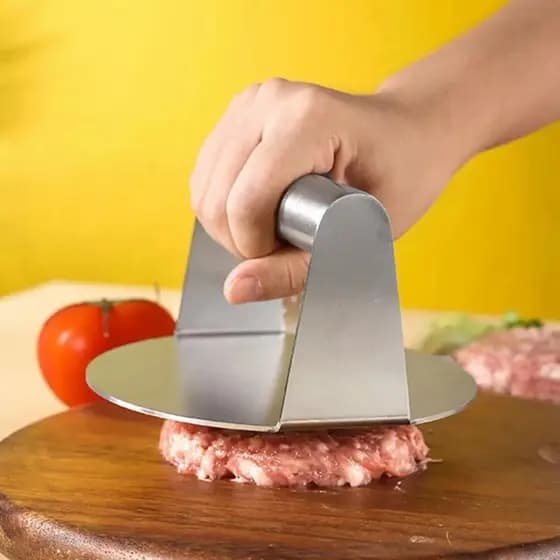 Prensa Smash Burger Aço Inox Prensador Profissional Hambúrguer Chapa Artesanal Amassador De Carne