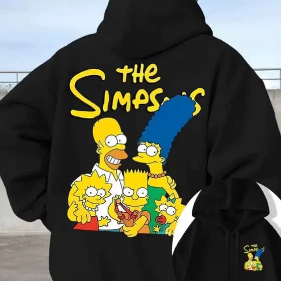 Moletom Capuz Simpsons Família Capote Unissex Blusão Inverno Volta Às Aulas Conforto Estilo Canguru