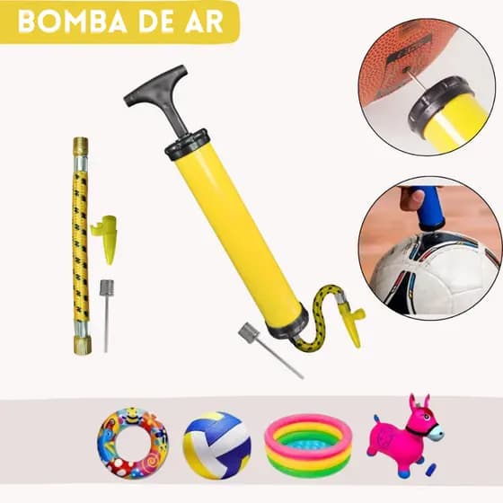 Bomba de Ar Inflador 24cm e 28cm enche Bola Boia Colchão Balão Inflável Piscina Pneu