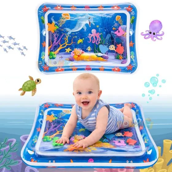 Tapete de Água Inflável Bebê Sensorial Tummy Time Infantil Aquário Interativo