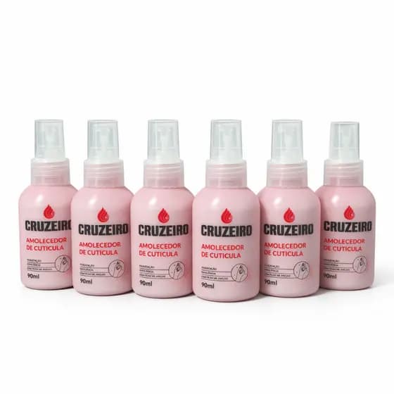 Conjunto 6 Amolecedor Cutícula Creme Cosmético Beleza Feminina Moda Cruzeiro Manicure Hidrata 90mL