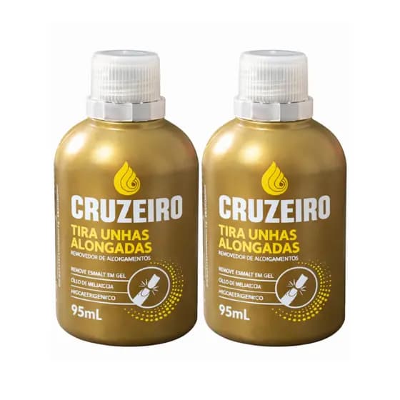 2 Tira Unhas Alongadas 95ml Removedor de Alongamento em Gel Cruzeiro
