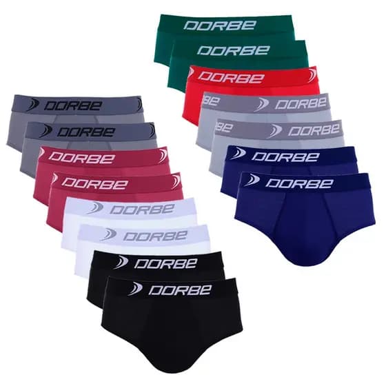 Kit 15 Cuecas Slip 100% Algodão Dorbe Original Masculina Cueca Cotton Tradicional Cavada Masculino