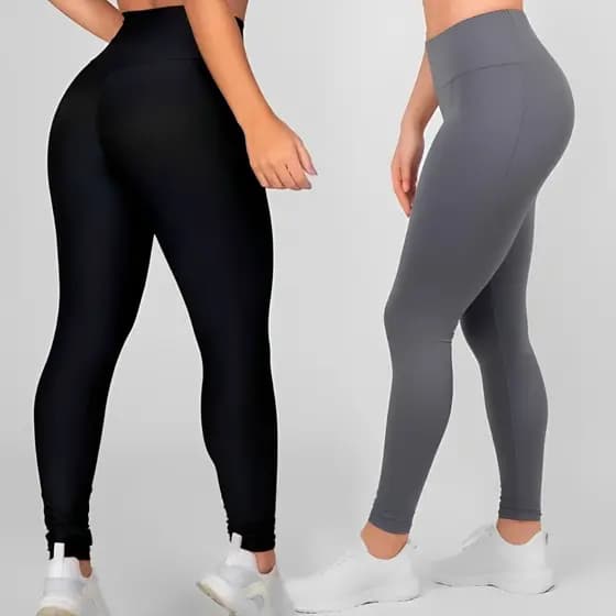 Kit 3, 2, 1 Calças Legging Feminina Preta ou Cinza Suplex Premium Zero Transparência Para Academia