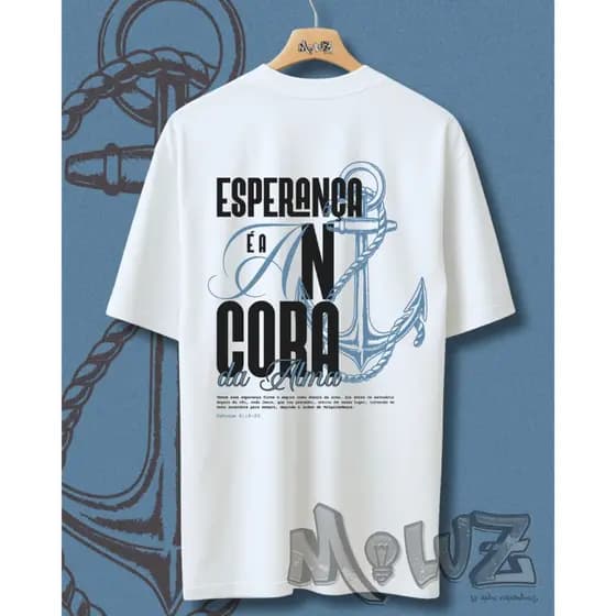Camisa Cristã Gospel Evangélica Premium Jesus é a Esperança da Alma Streetwear 100% Algodão Unissex