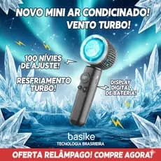 BASIKE Ventilador Portatil Usb Recarre Bateria De Alta Capacidade De 6000mah Ecrã Digital 18000rpm Desfrute Da Sensação