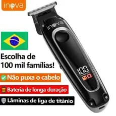 INOVA Máquina de Cortar Cabelo Profissional sem Fio, LFJ-13148, Cortador Elétrico Recarregável com LCD Smart, Barbeador