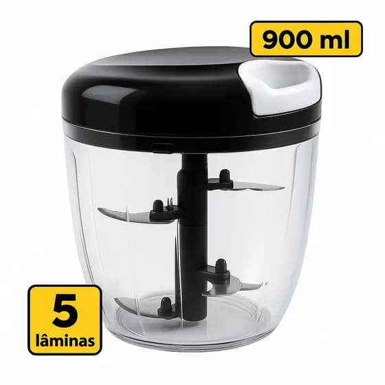 Processador Manual de Alimentos 900 ml Triturador Grande Alho Cebola Legumes Carne