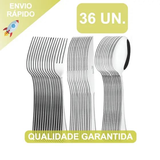 Jogo de Talheres Aço Inox Garfo Faca Colher de Mesa Casa Para Restaurante Bar Buffet