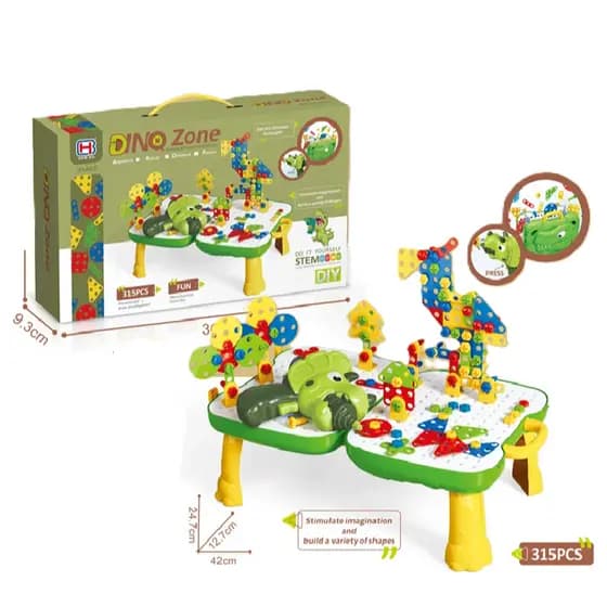 Kit Maleta Ferramentas Infantil Brinquedo de Montagem Parafusos, Furadeira Elétrica Pilha Crianças
